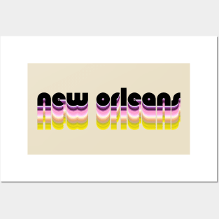 New Orleans Retro Font Palette Posters and Art